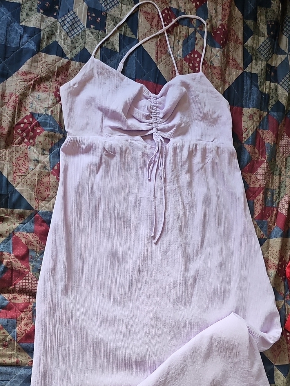 Bar III Light Lavender Ruched Front Slip Dress